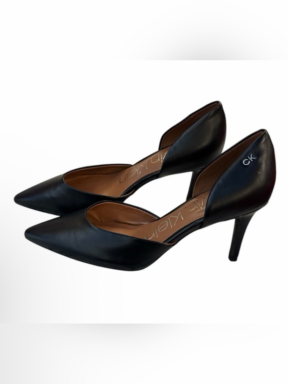 Calvin Klein Black D'Orsay Pointed-Toe Pumps